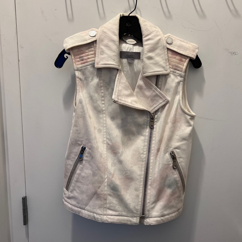 Mulberry Floral pattern Denim Vest
